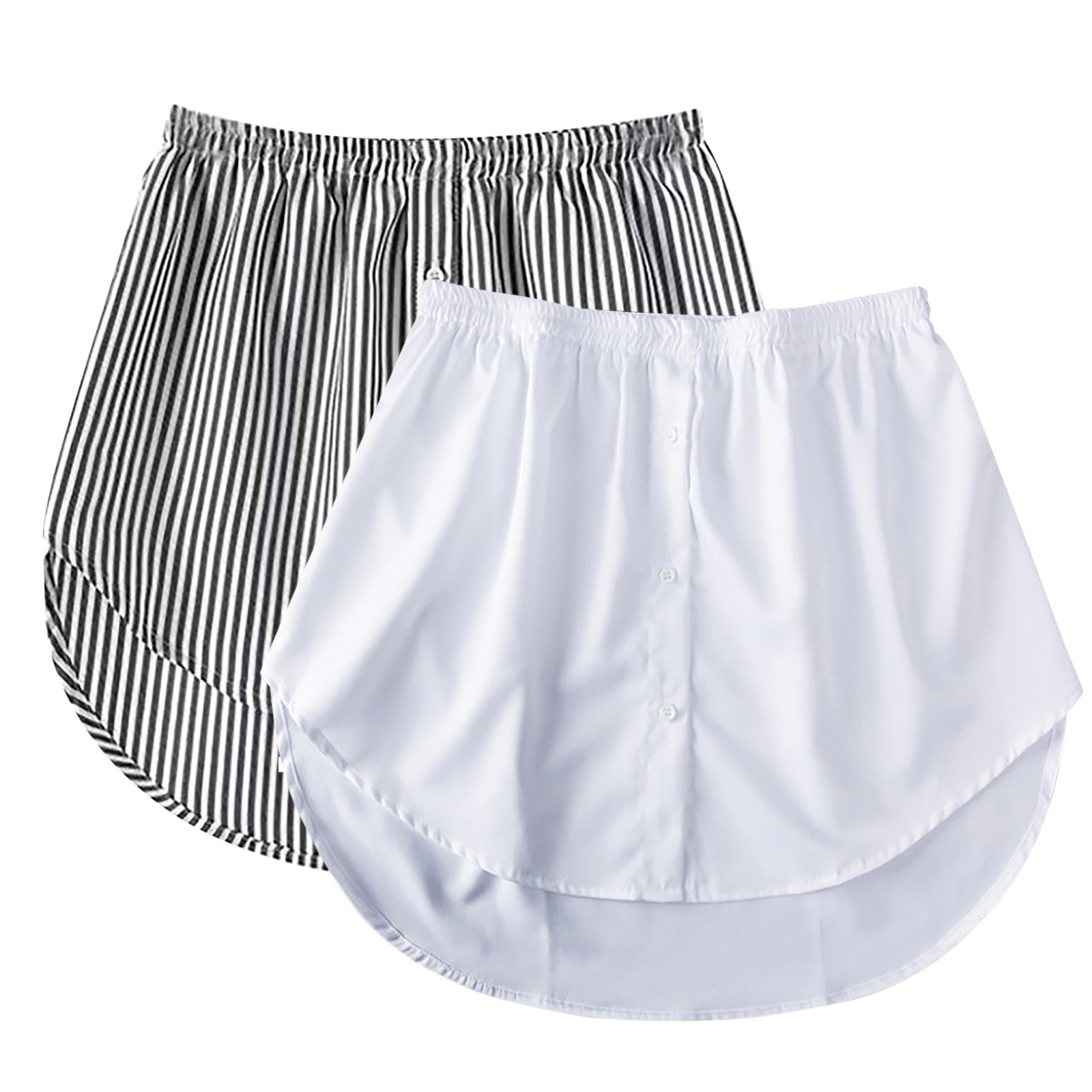 thumbnail image 1 of Falda elástica a rayas con cintura elástica para mujer, 2 unidades - Diseño que estiliza la figura, informal/para el día a día, talla real, varias tallas disponibles hasta la 5XL., 1 of 8